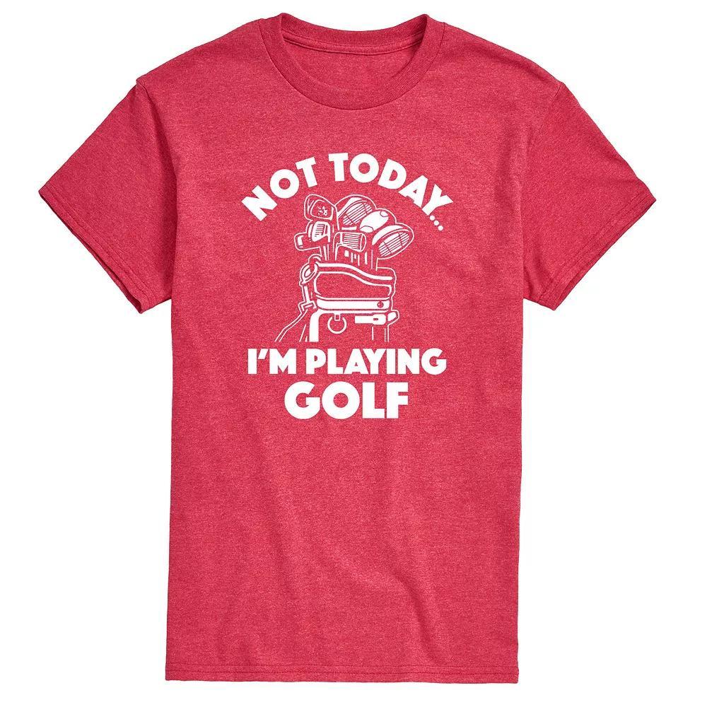 Men's Not Today Im Playing Golf Graphic Tee, Size: Medium, Grey Red Product Image