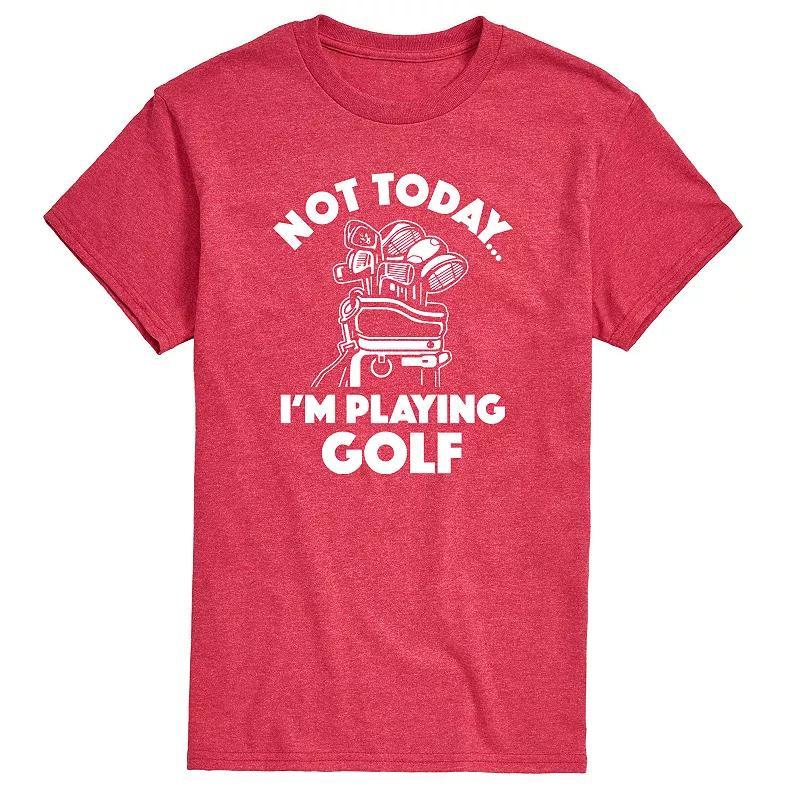 Men's Not Today Im Playing Golf Graphic Tee, Size: Medium, Grey Red Product Image