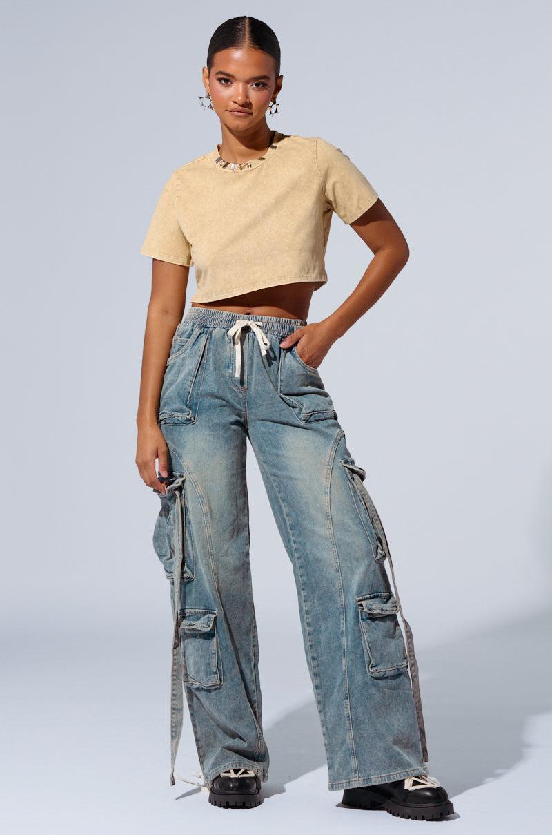THINK ABOUT IT DENIM CARGO PANT Product Image