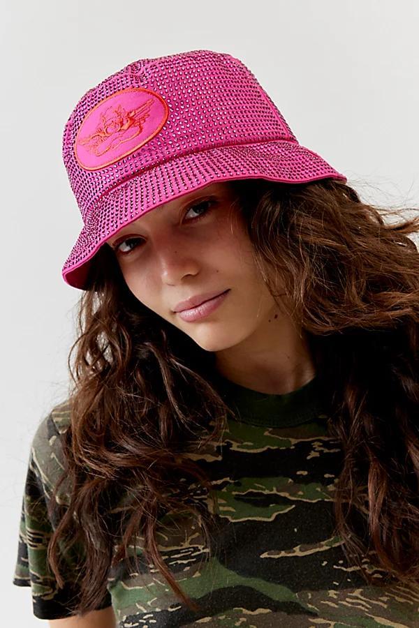 Boys Lie Pink Me L8R Rhinestone Bucket Hat Womens at Urban Outfitters Product Image