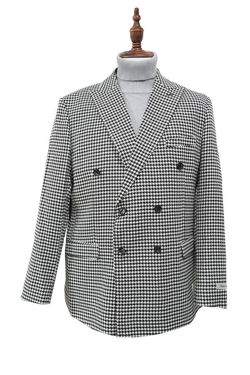 Black Houndstooth Hybrid Fit Double Breasted Jacket Product Image