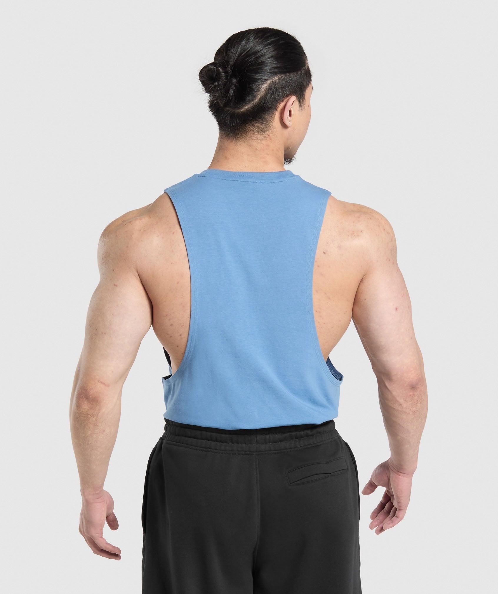 Gymshark Legacy Drop Arm Tank - Classic Blue Male Product Image