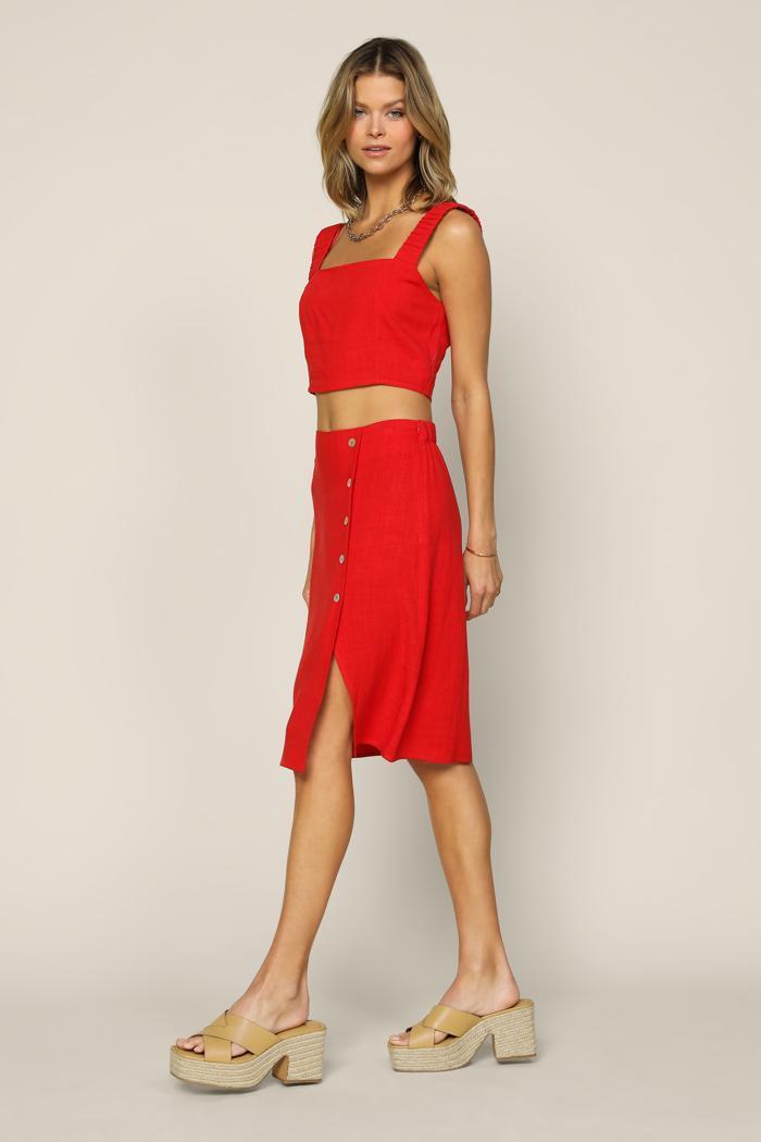 Button Down Midi Skirt Product Image