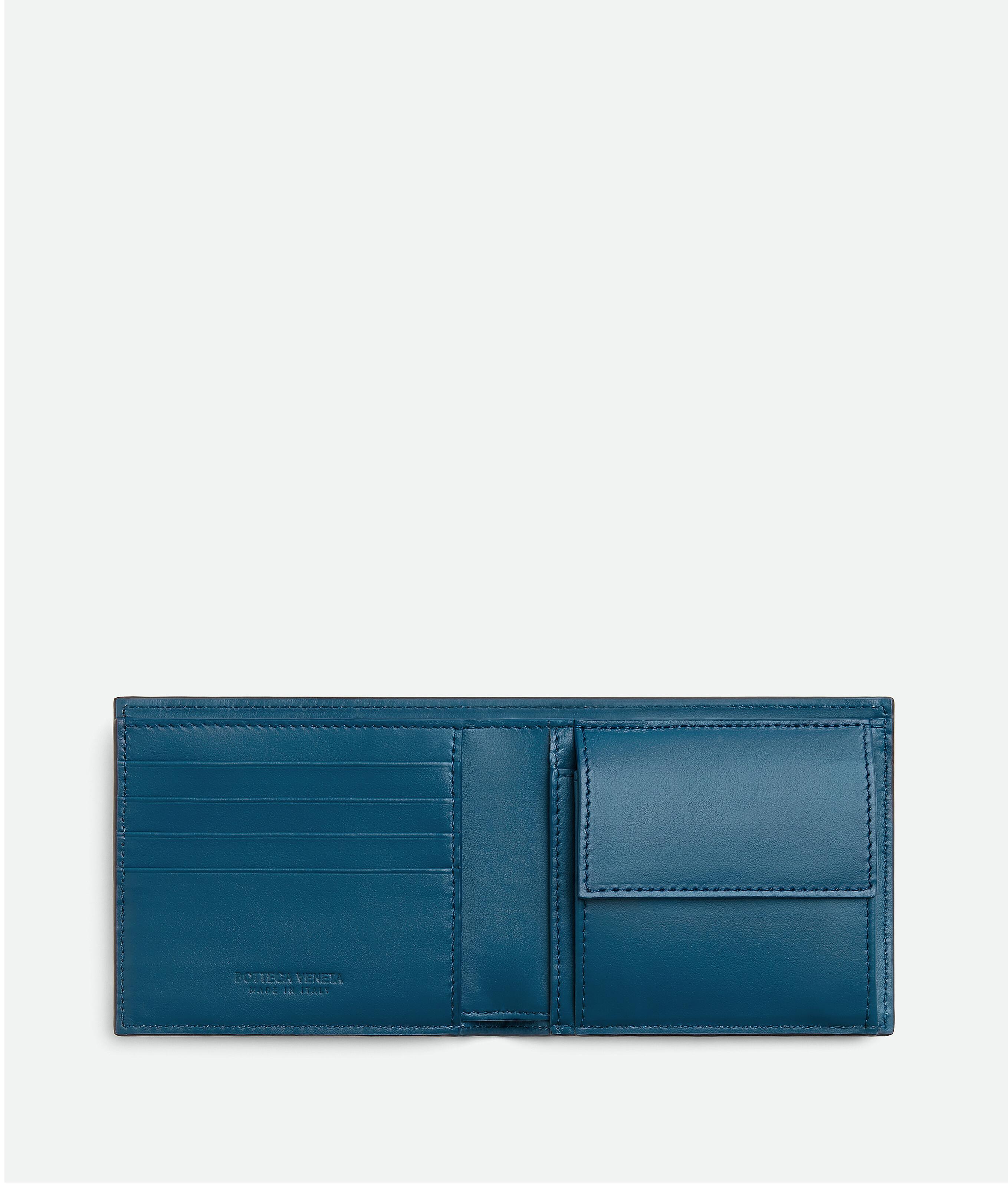 Men's Intrecciato Bi-Fold Wallet With Coin Purse in Ardoise/deep pacific Product Image