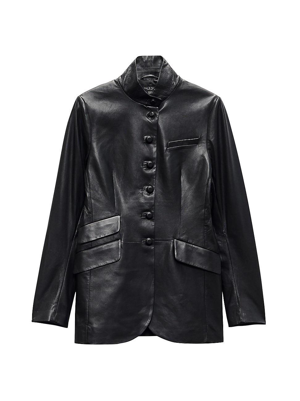 Womens Slade Leather Long Blazer Product Image