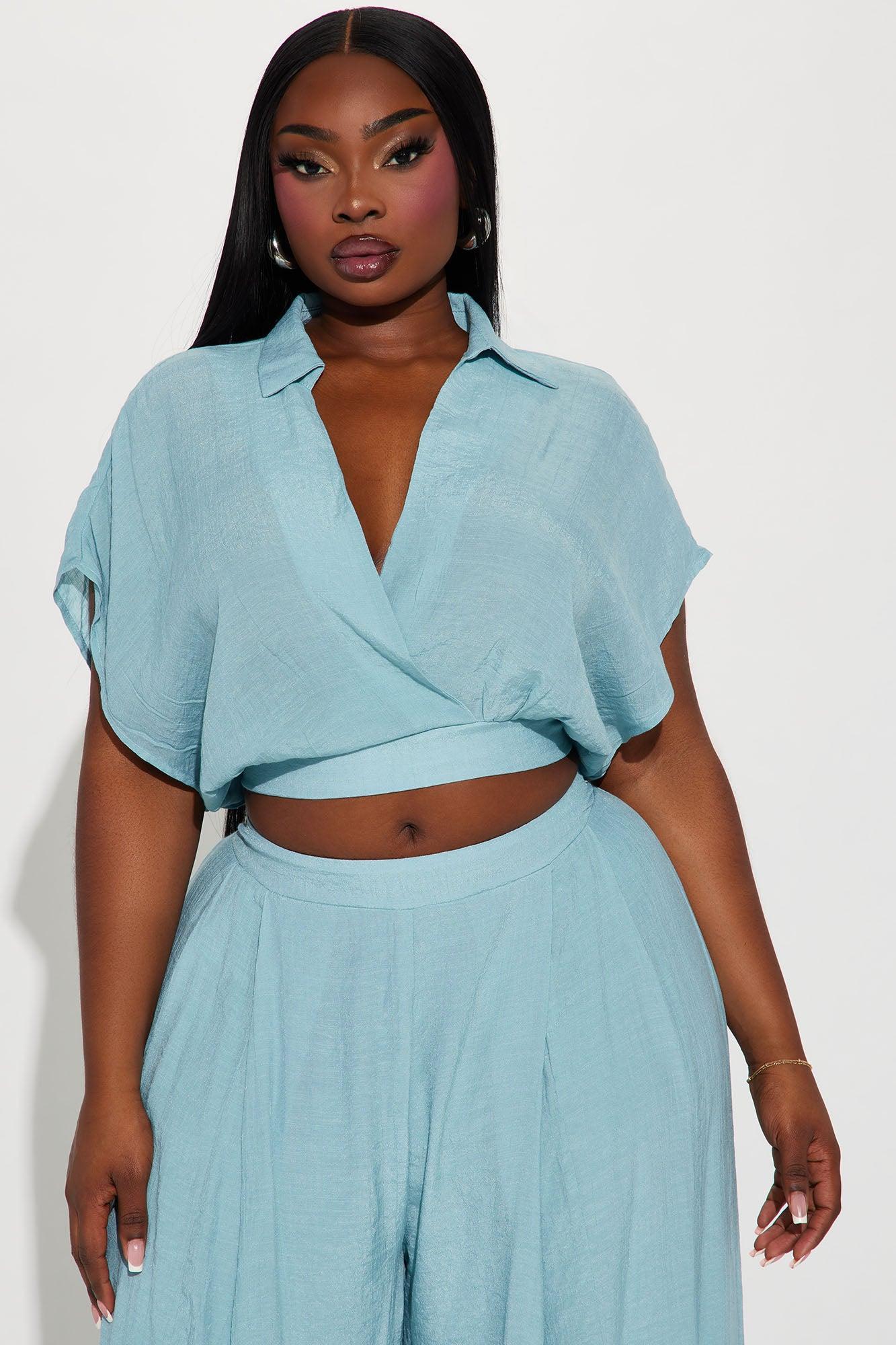 Mea Gauze Pant Set - Blue Product Image