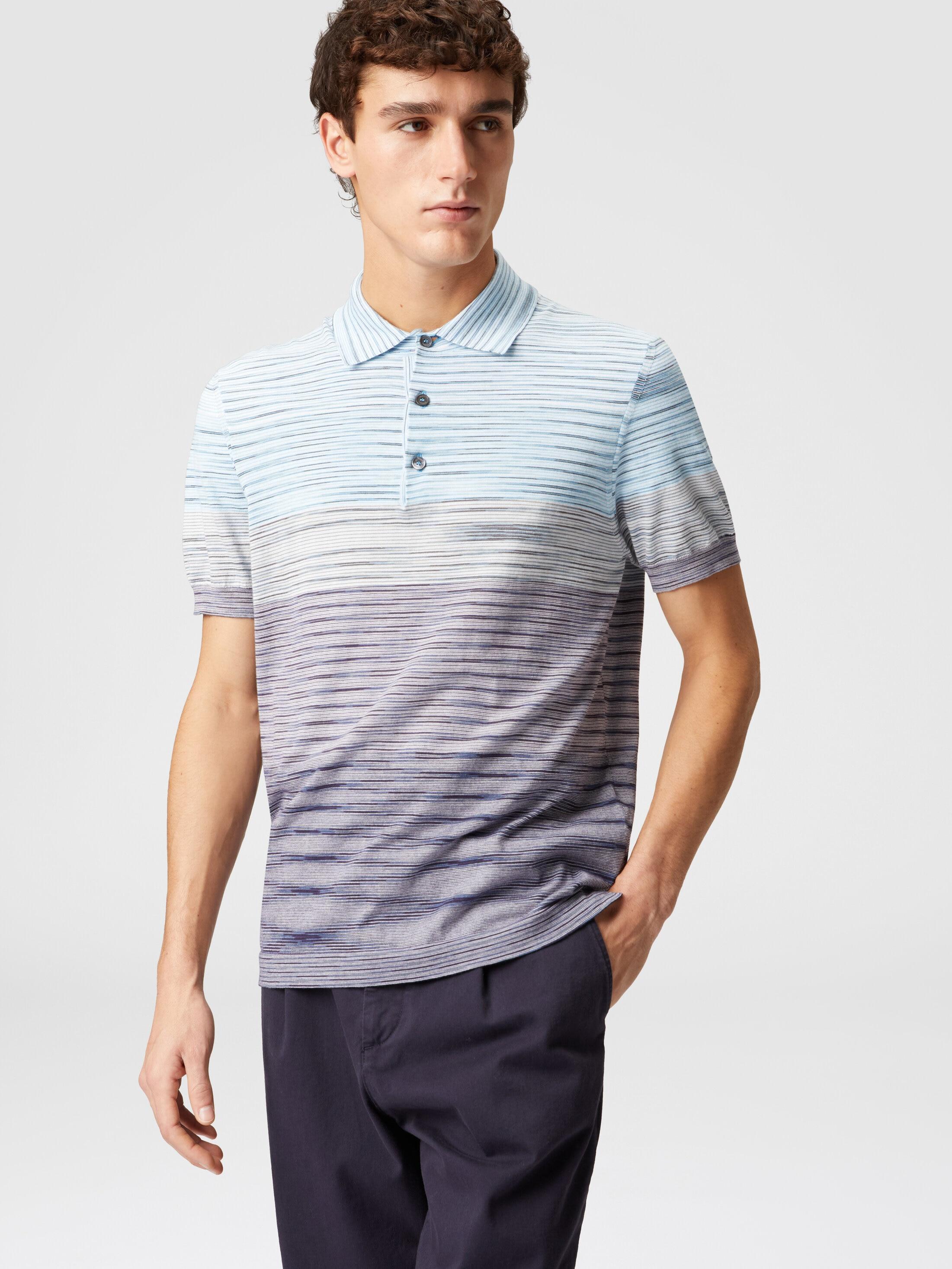 Dégradé slub cotton polo shirt Product Image