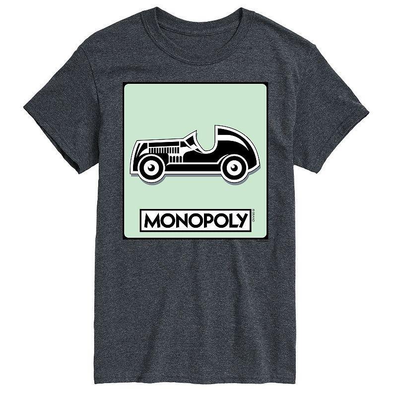 Big & Tall Monopoly Car Game Token Graphic Tee, Mens Heather Grey Product Image