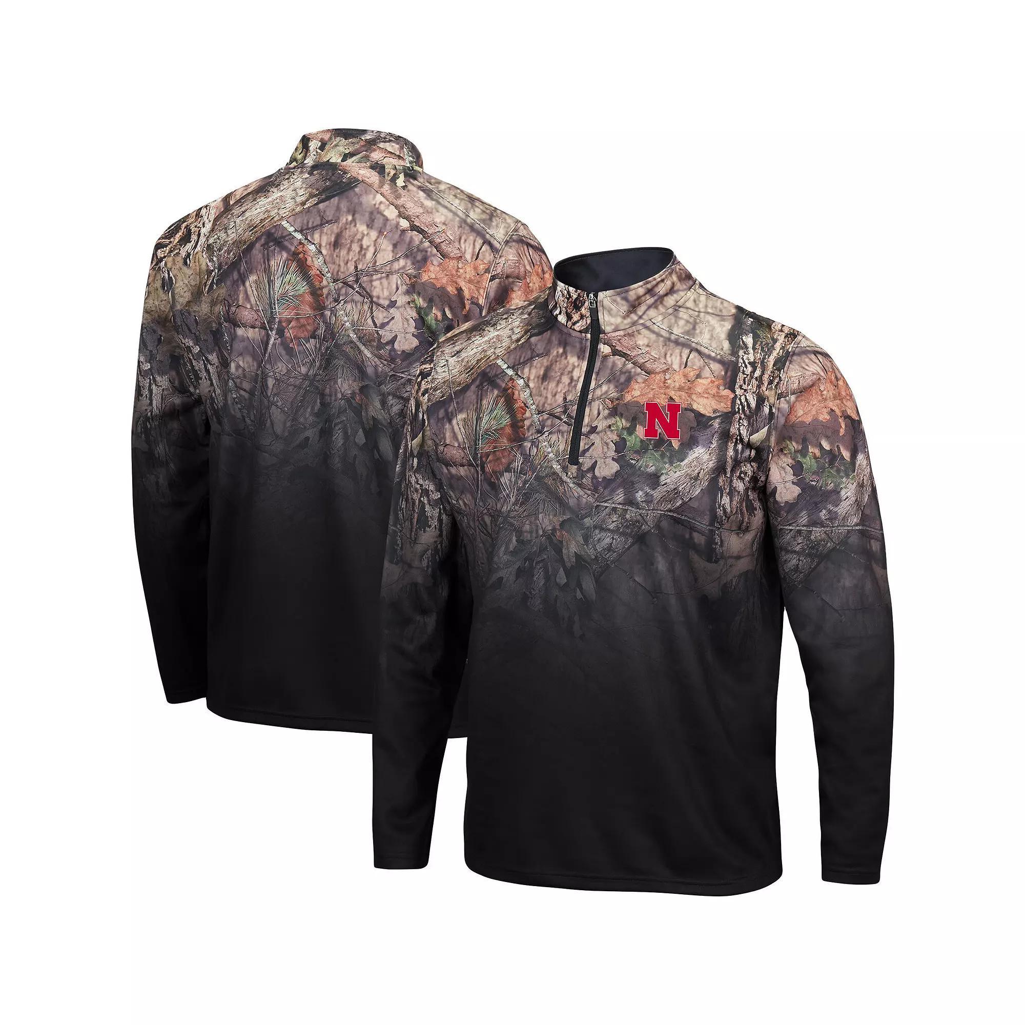 Men's Colosseum Black Alabama Crimson Tide Mossy Oak Fleet II Quarter-Zip Jacket, Size: Medium Product Image