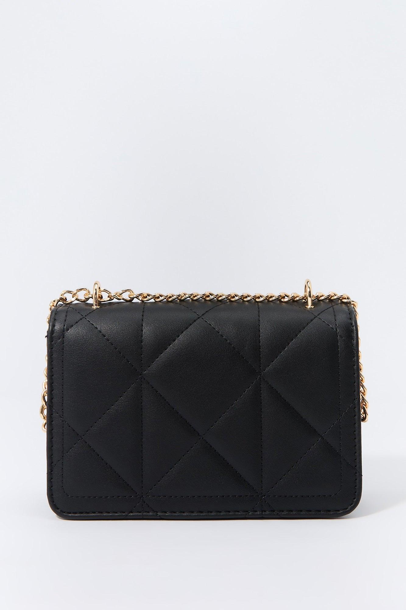 Faux Leather Quilted Crossbody Bag Female Product Image