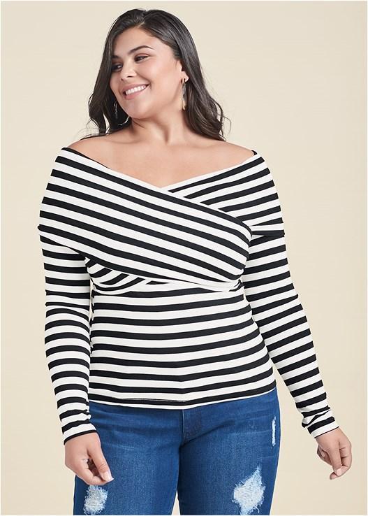 Stripe Off-The-Shoulder Top Product Image