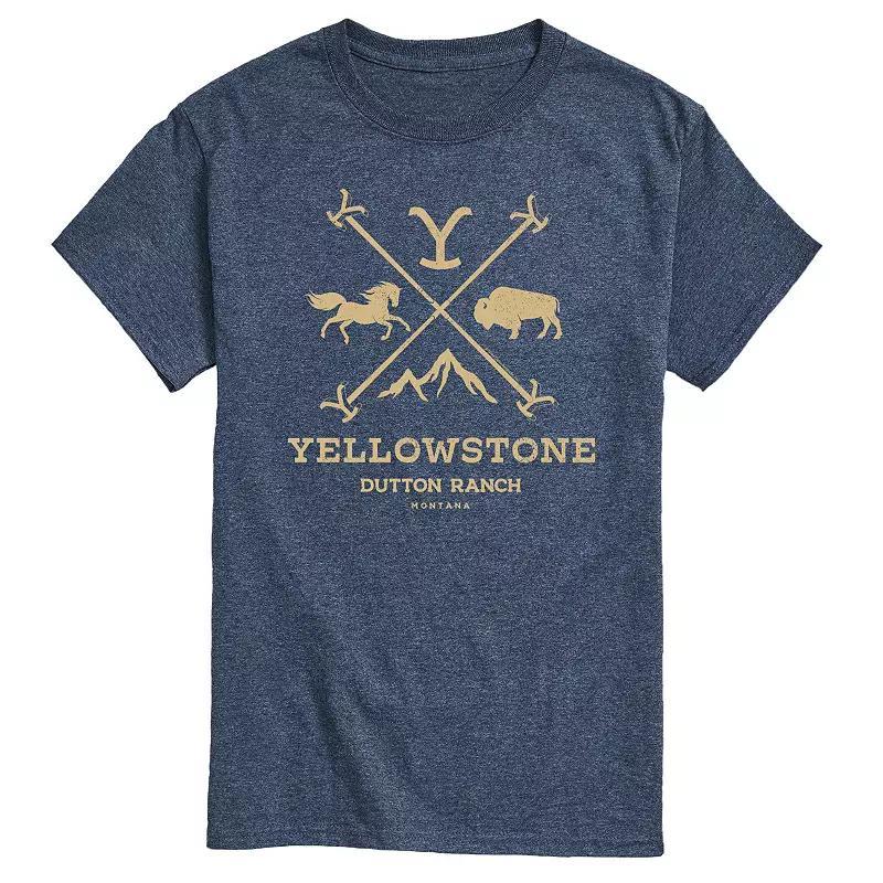 Men's Yellowstone Branding Iron Badge Graphic Tee, Size: Medium, Grey Blue Product Image