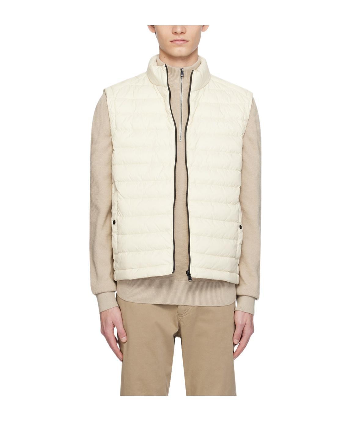 HUGO BOSS Logo-print Quilted Gilet In White Product Image