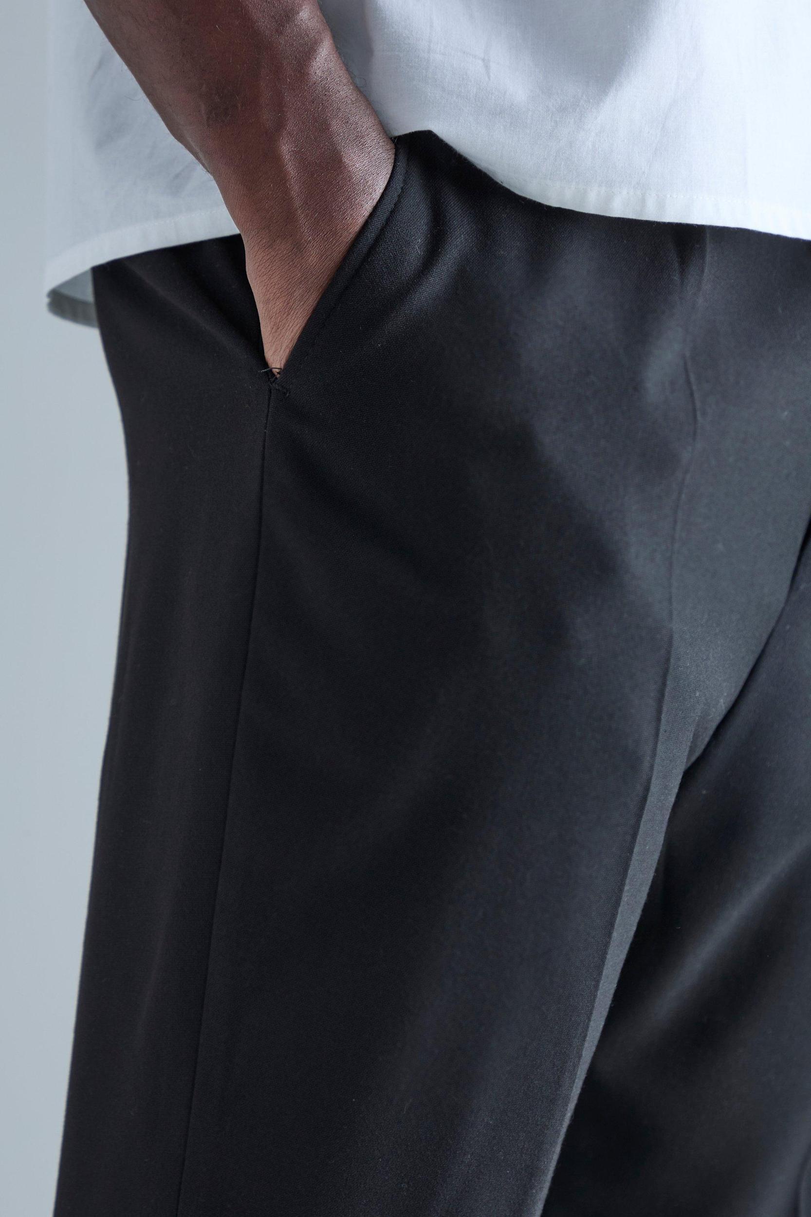 High Rise Tapered Crop Tailored Pants | boohooMAN USA Product Image