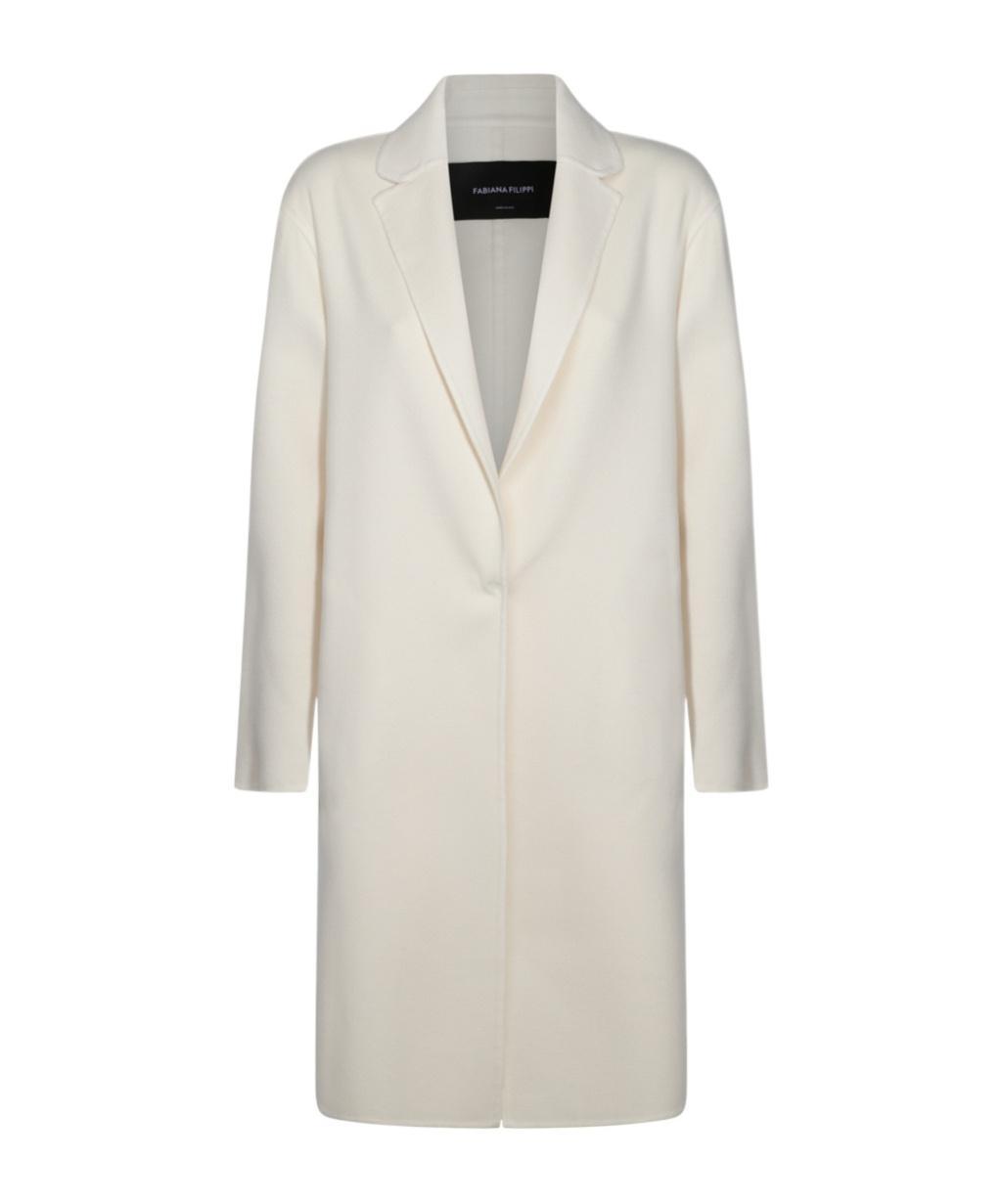 FABIANA FILIPPI White Wool Coat In Yellow Product Image