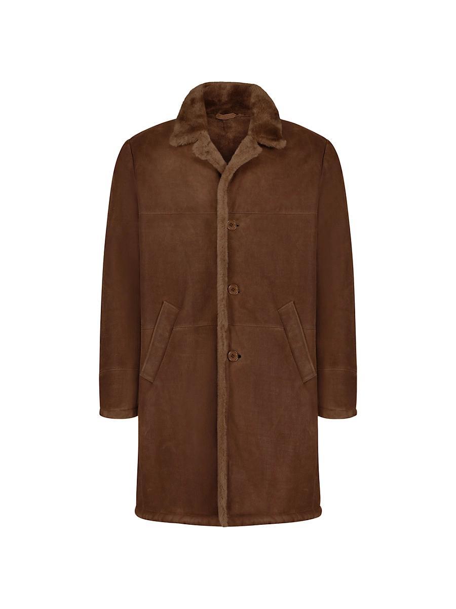 Mens Shearling Lamb Coat Product Image