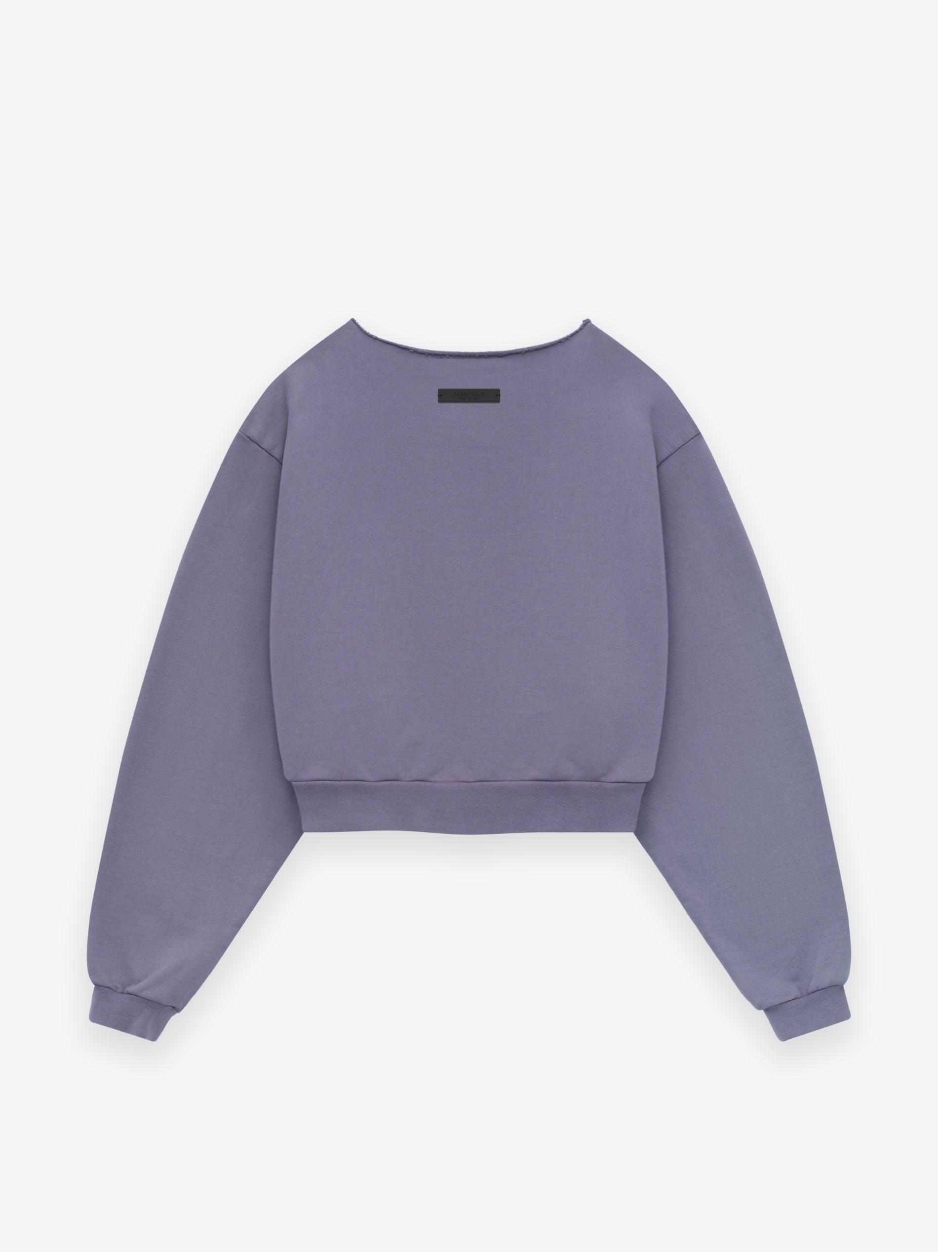 Womens Heavy Fleece Raw Cropped Crewneck Female Product Image