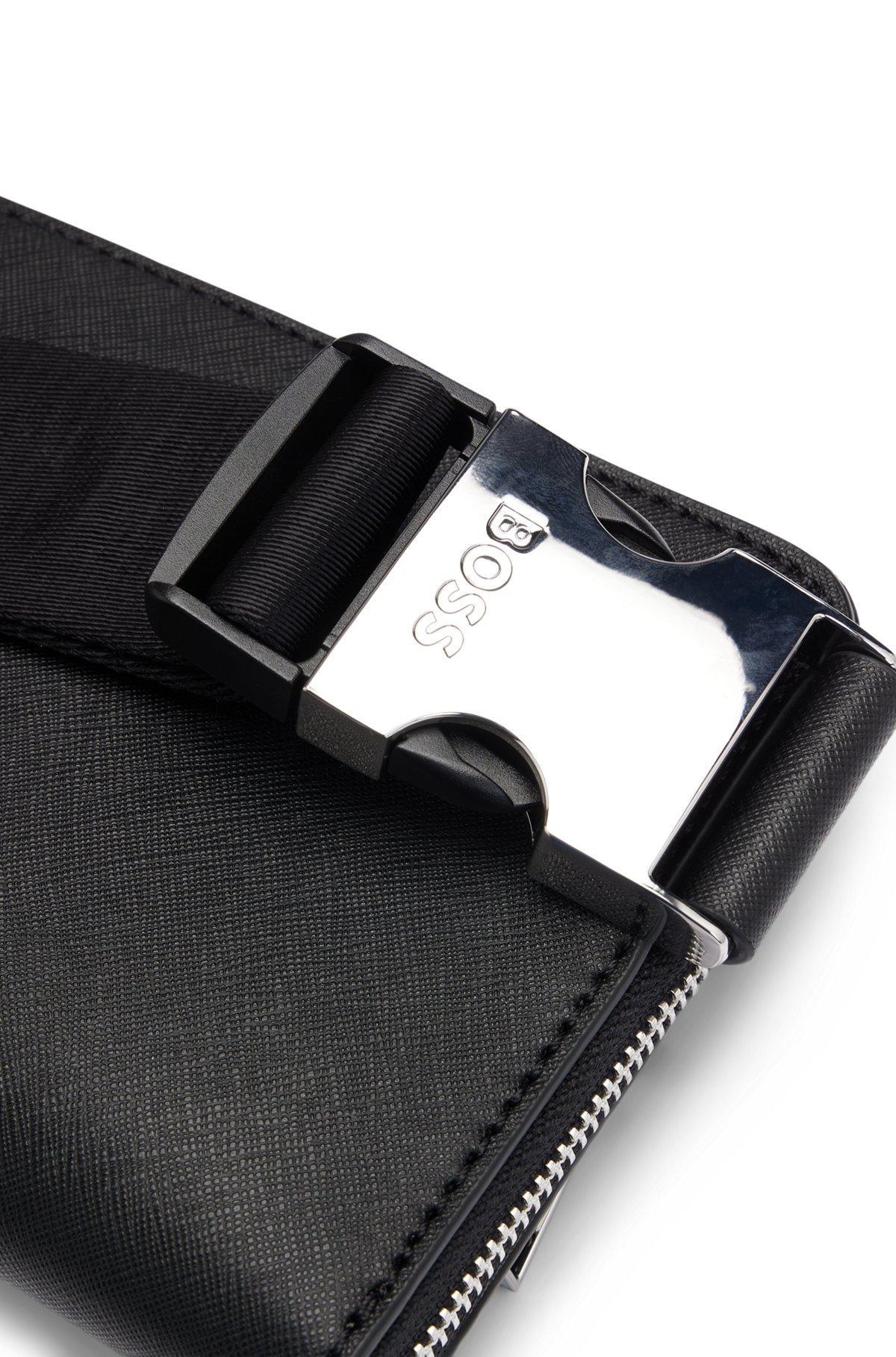 BOSS - Structured crossbody bag with branded trims - Black Product Image