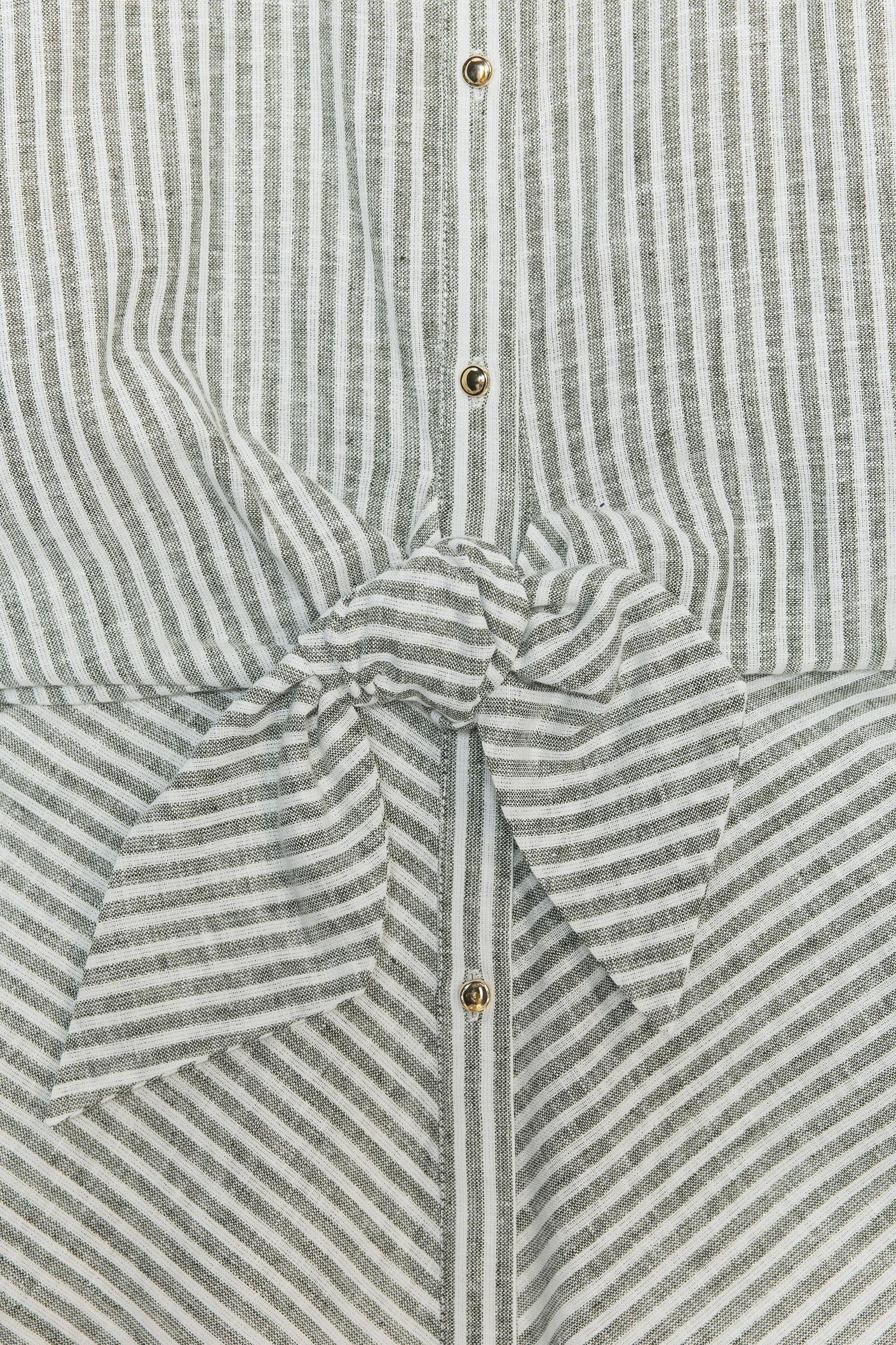 STRIPED KNOT LINEN SHIRT Product Image