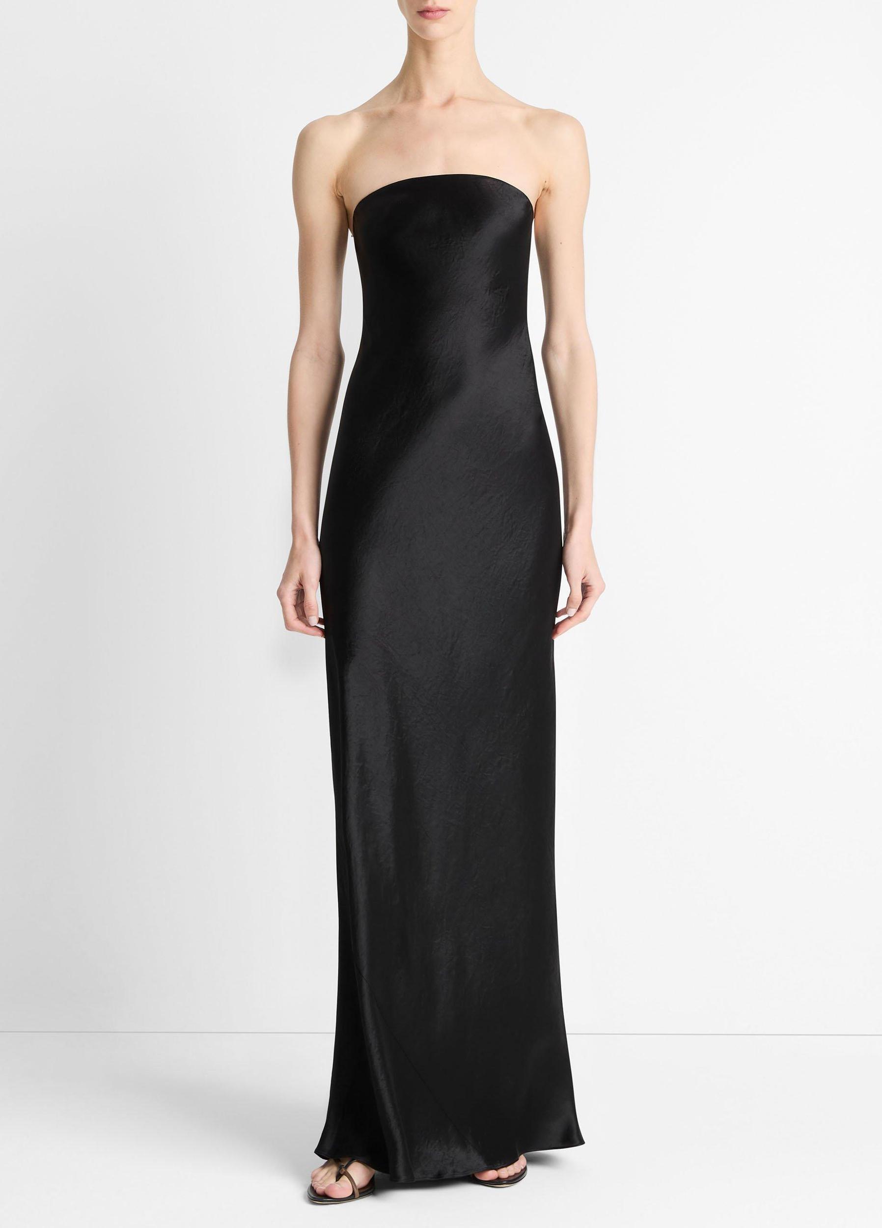 Satin Strapless Maxi Dress Product Image