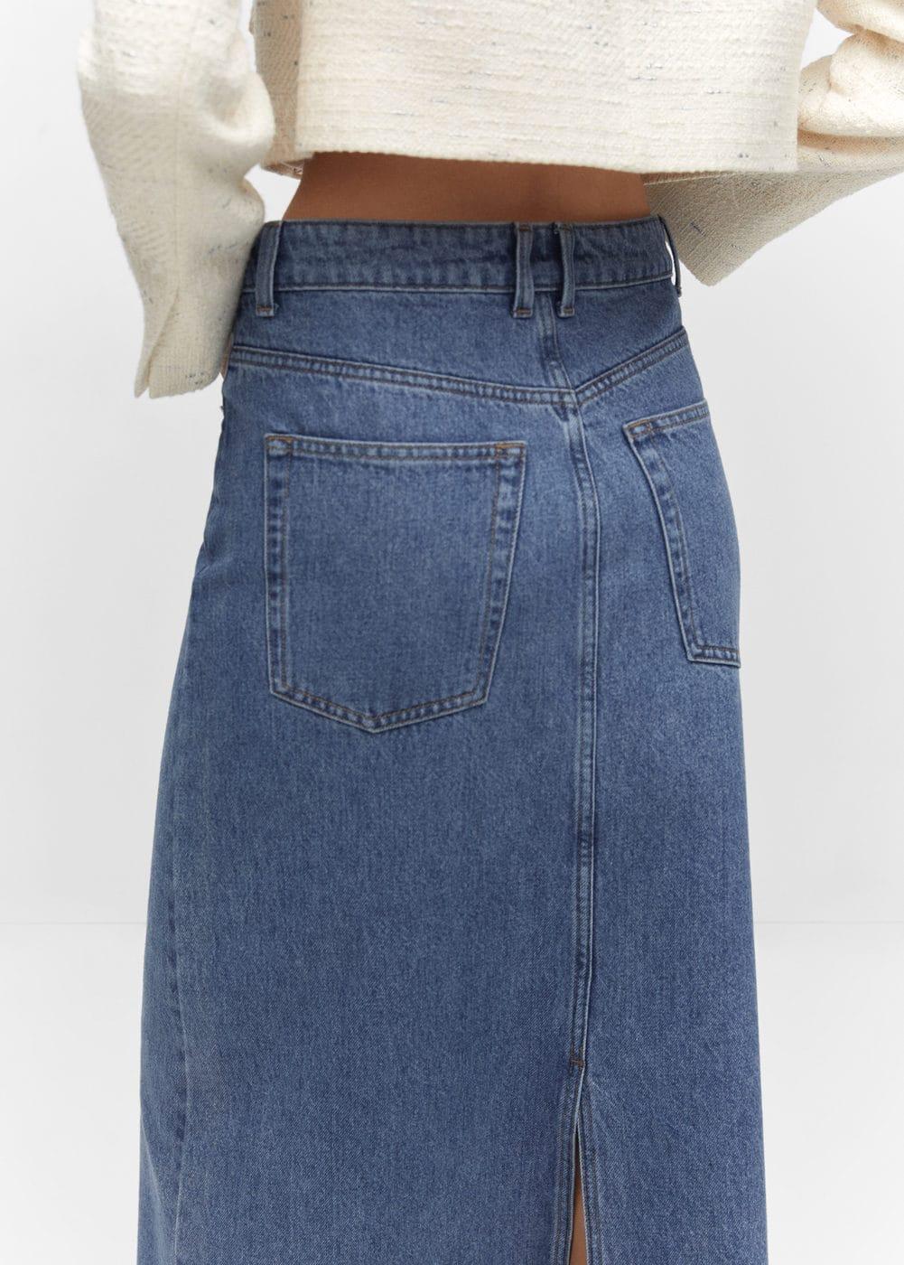 Mango Womens Denim Long Skirt Product Image