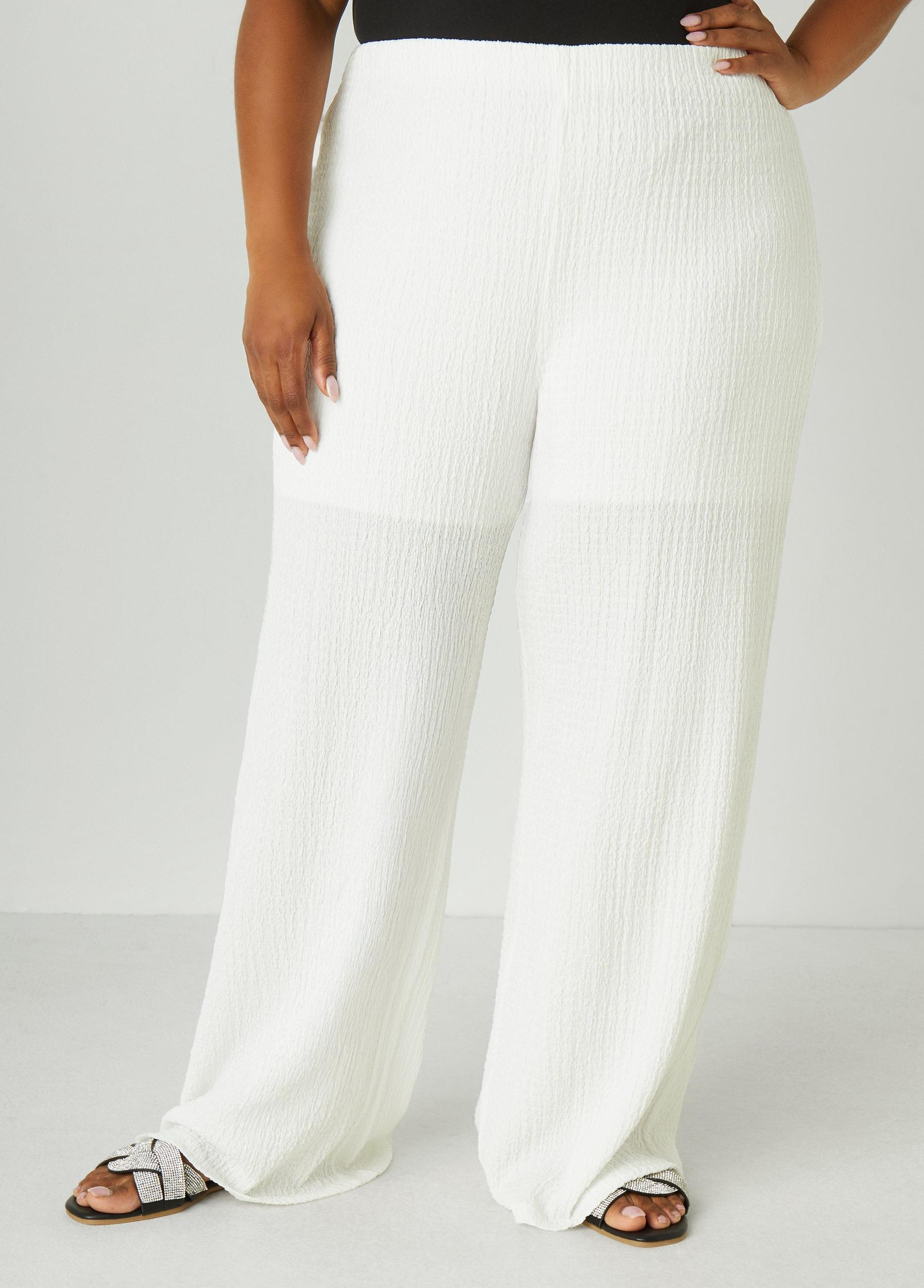 Plus Size Textured Knit Straight Leg Pants Ashley Stewart Product Image