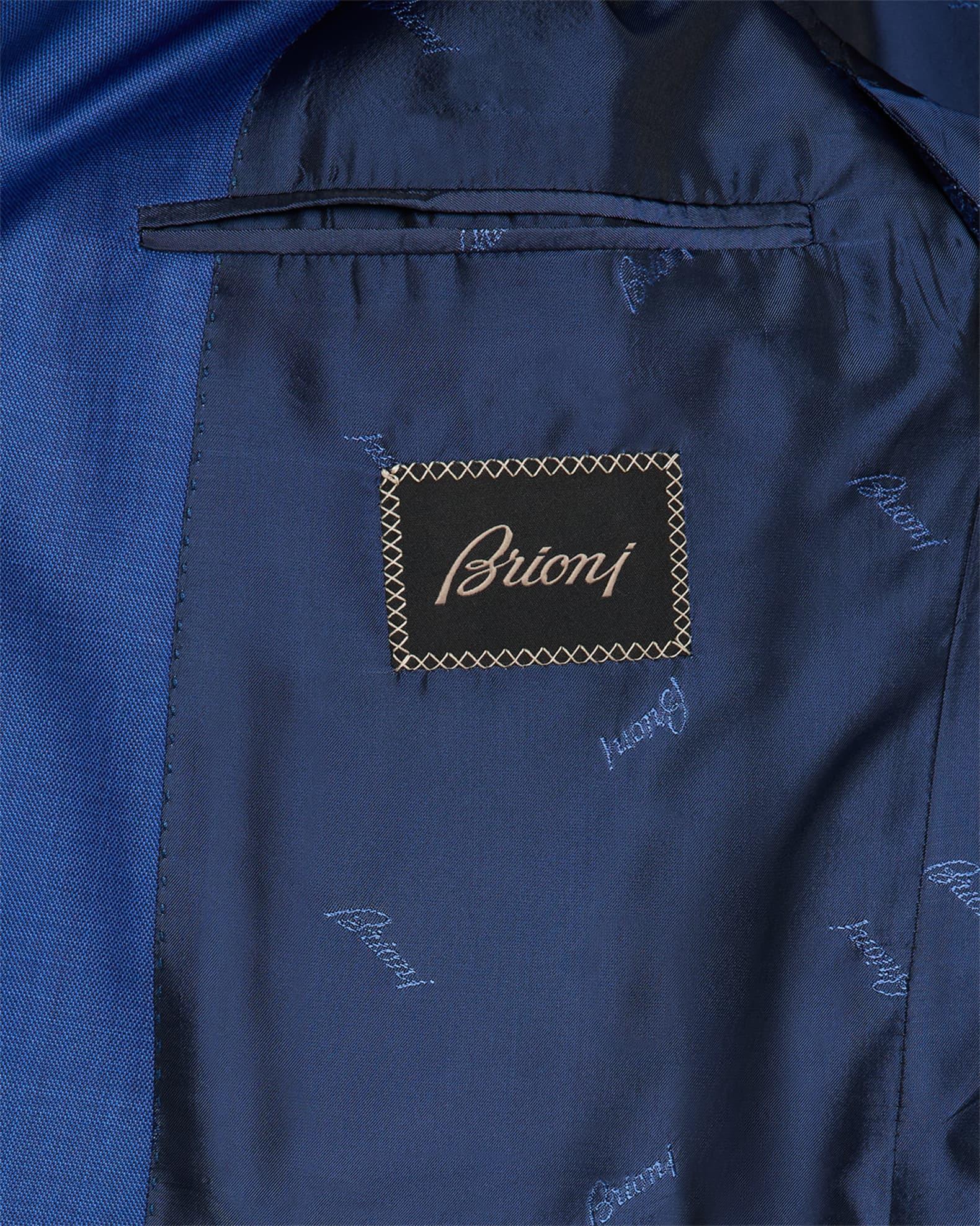 Men's Sharkskin Wool Peak-Lapel Suit Product Image