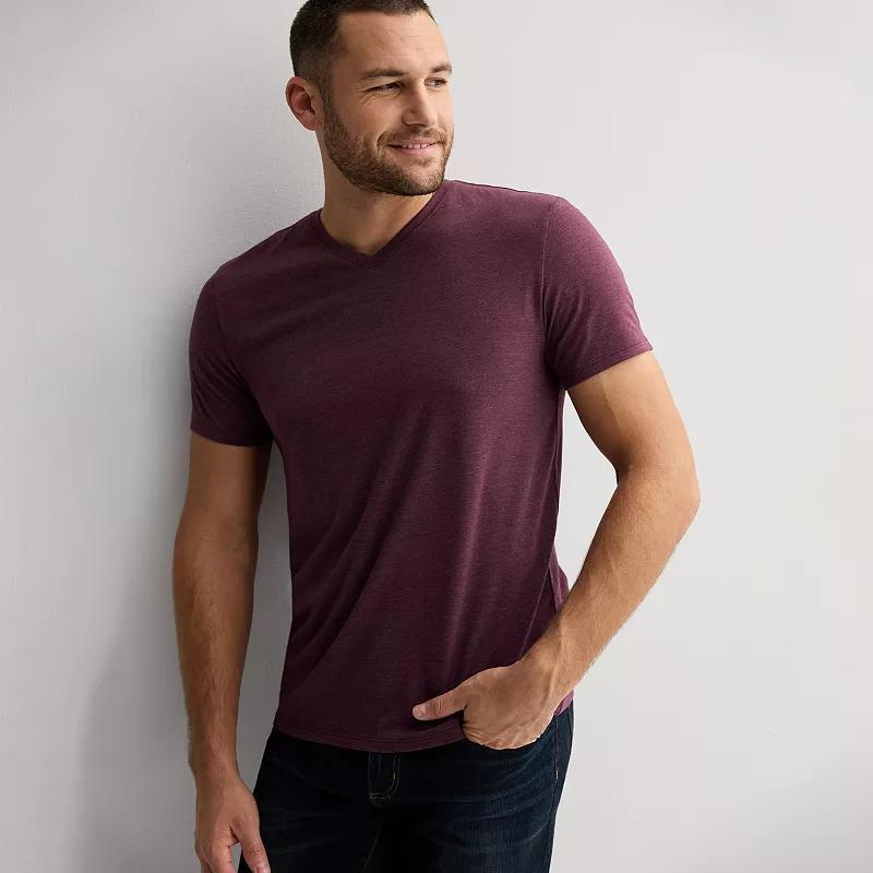 Men's Apt. 9® Premier Flex Short Sleeve V-Neck Tee, Size: Large, Winetasting Product Image