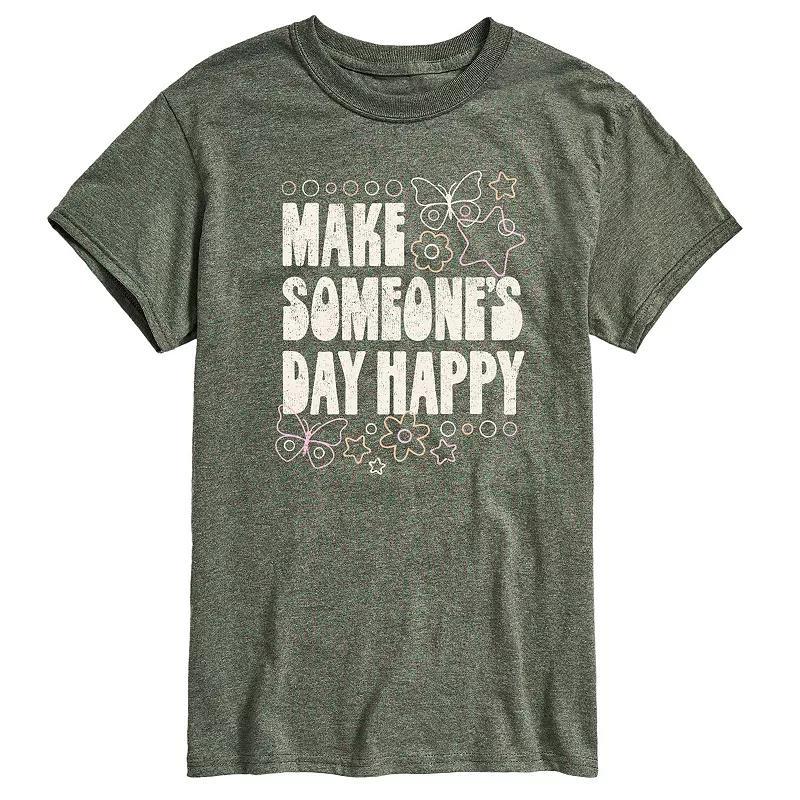 Men's Make Someone's Day Happy Graphic Tee, Size: Medium, Grey Green Product Image