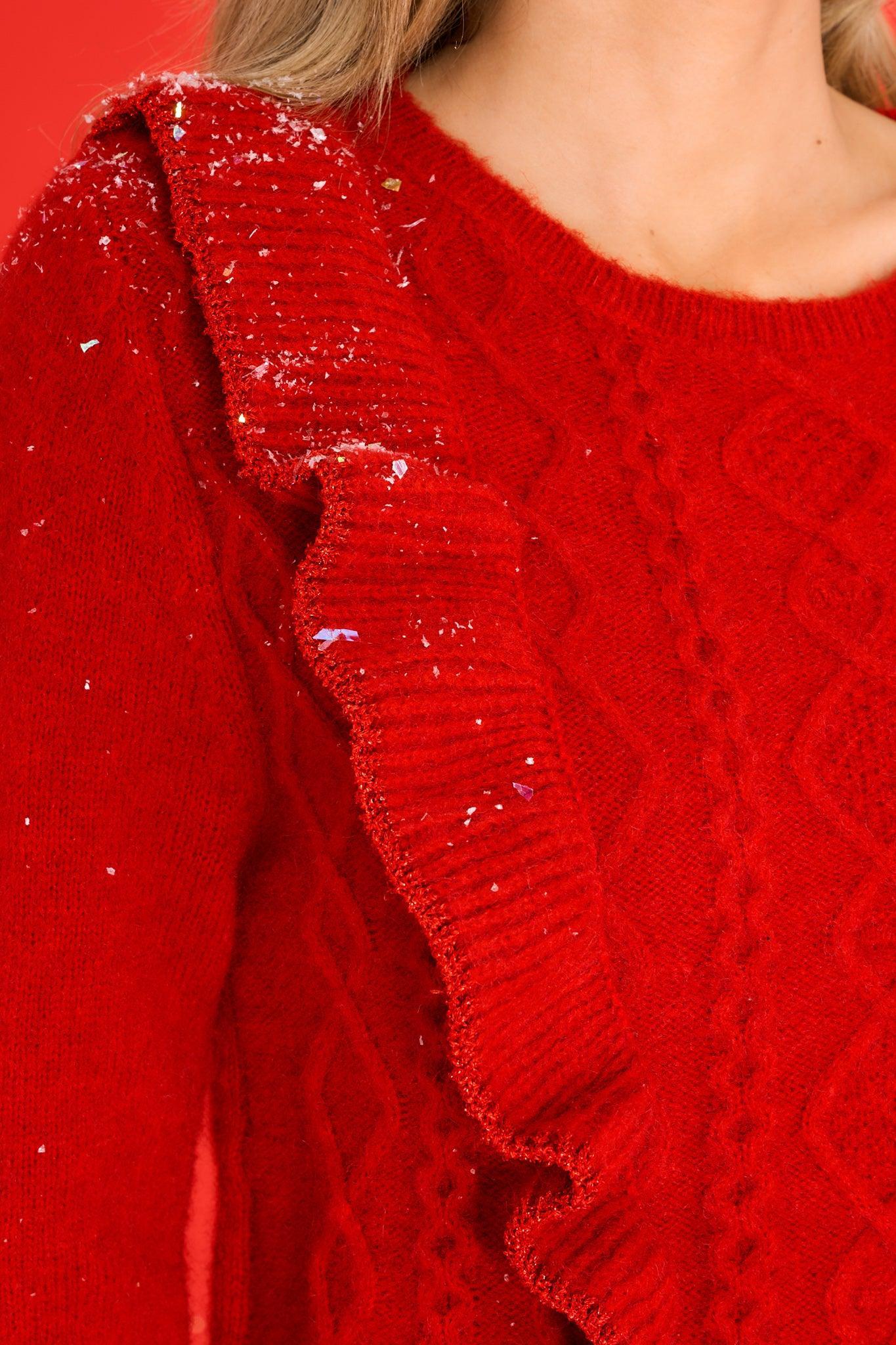 Fire Away Ruby Red Sweater Product Image