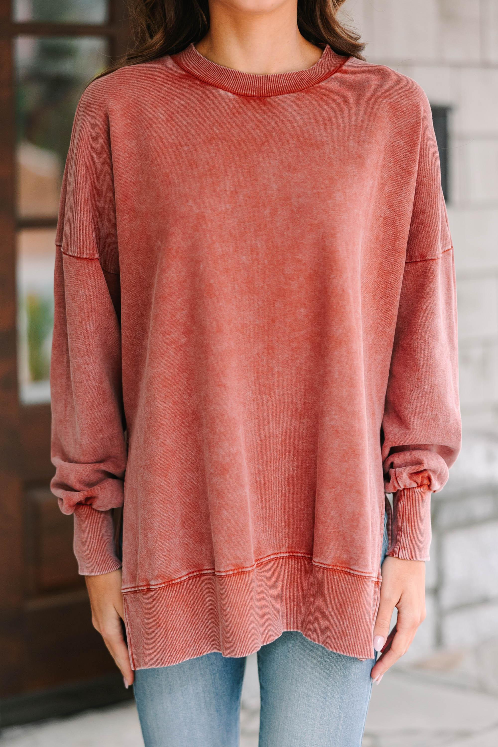 The Slouchy Rust Red Pullover Female Product Image