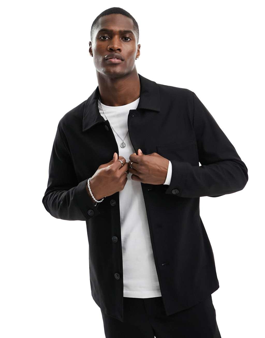 Selected Homme hybrid suit jacket in black  Product Image