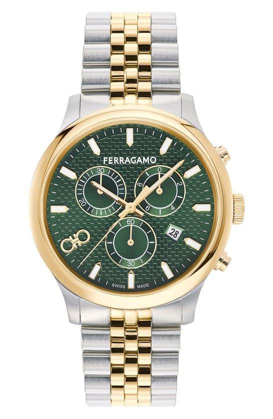 FERRAGAMO Men's Duo Chrono Two-tone Bracelet Watch, 42mm In Two Tone Product Image