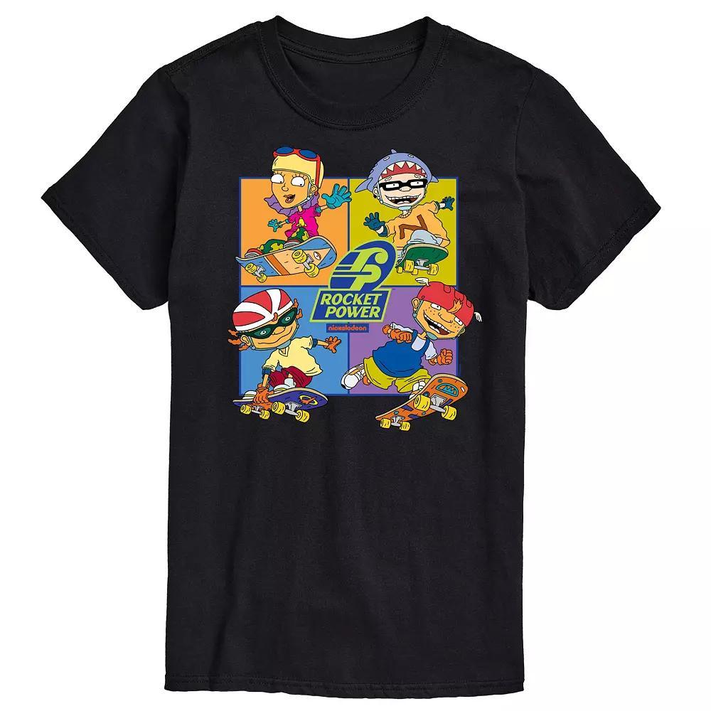 Big & Tall Nickelodeon Rugrats Rocket Power Grid Graphic Tee, Men's, Size: XL Tall, Black Product Image