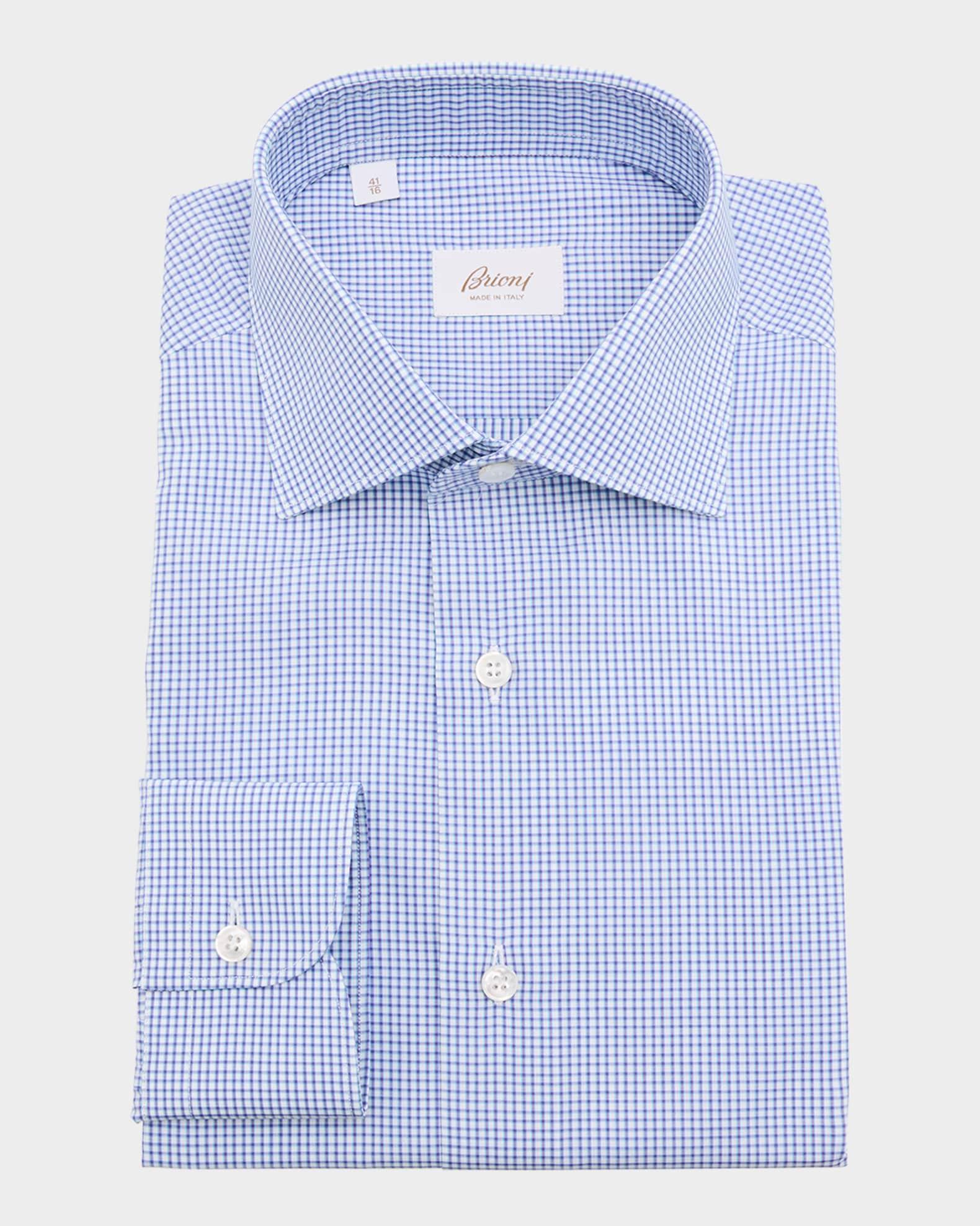 Men's Cotton Grid Check Dress Shirt Product Image