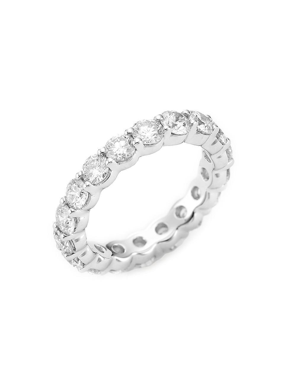 Womens 14K White Gold & 3.00 TCW Diamond Eternity Band Product Image