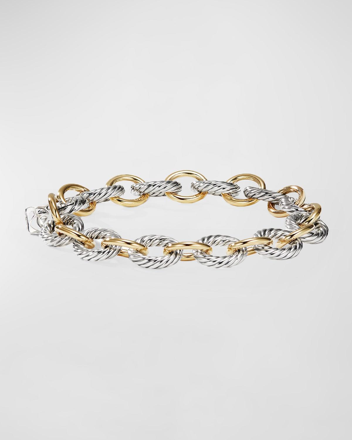 Chain Oval Link Bracelet with 18K Gold and Silver, 10mm, 7.5 Product Image