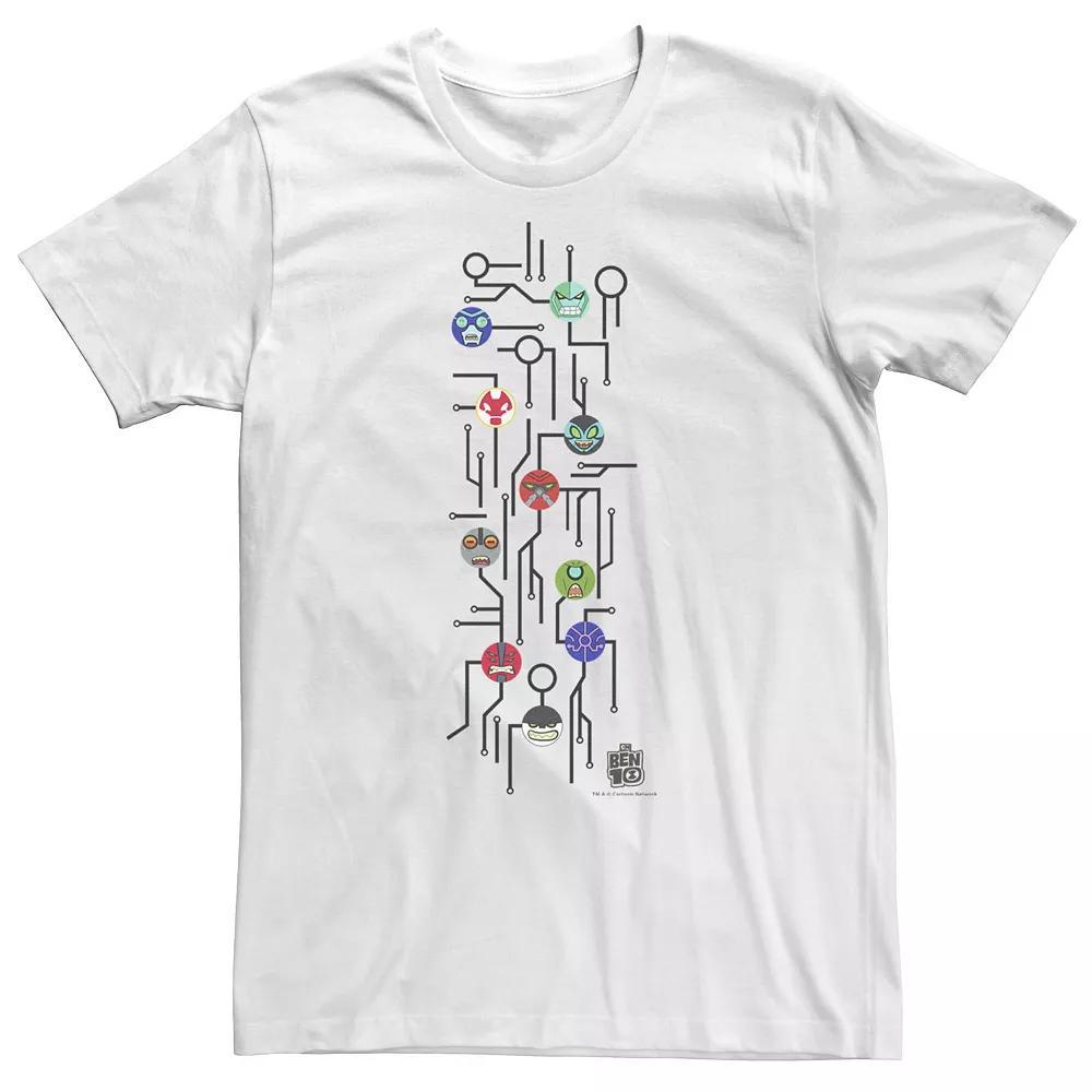 Big & Tall Cartoon Network Ben 10 Alien Icons Map Tee, Men's,  Product Image