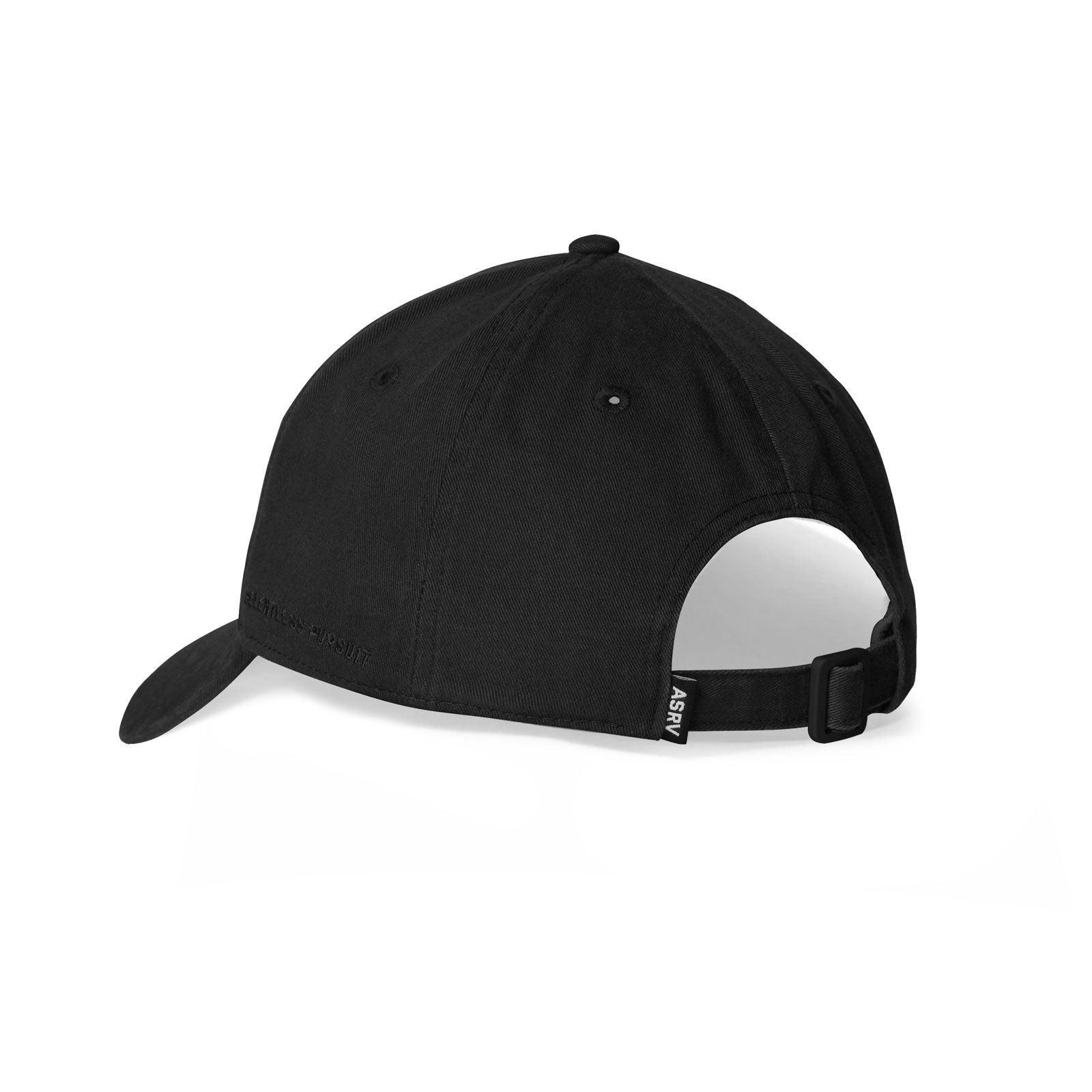 0856. Distressed Patch Logo Hat -  Black/Black "Wings" Product Image