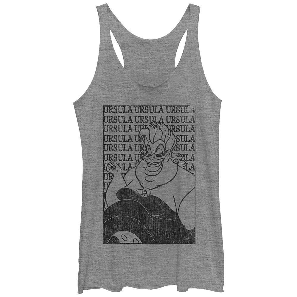Disney Villains The Little Mermaid Ursula Name Stack Background Juniors' Tri-Blend Racerback Tank Top, Girl's,  Product Image