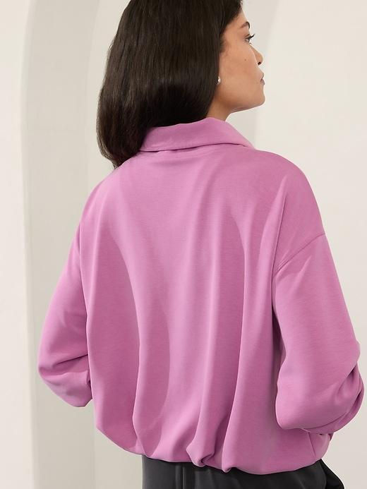 Seasoft 1/4 Zip Bubble Hem Sweatshirt Product Image
