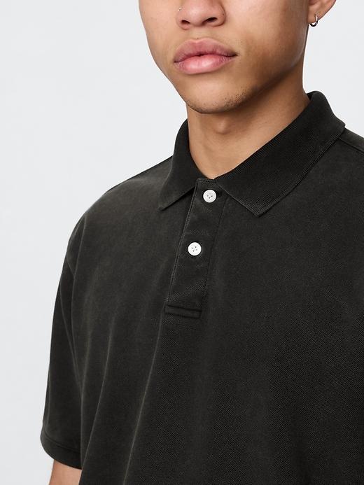Relaxed Pique Polo Shirt Product Image