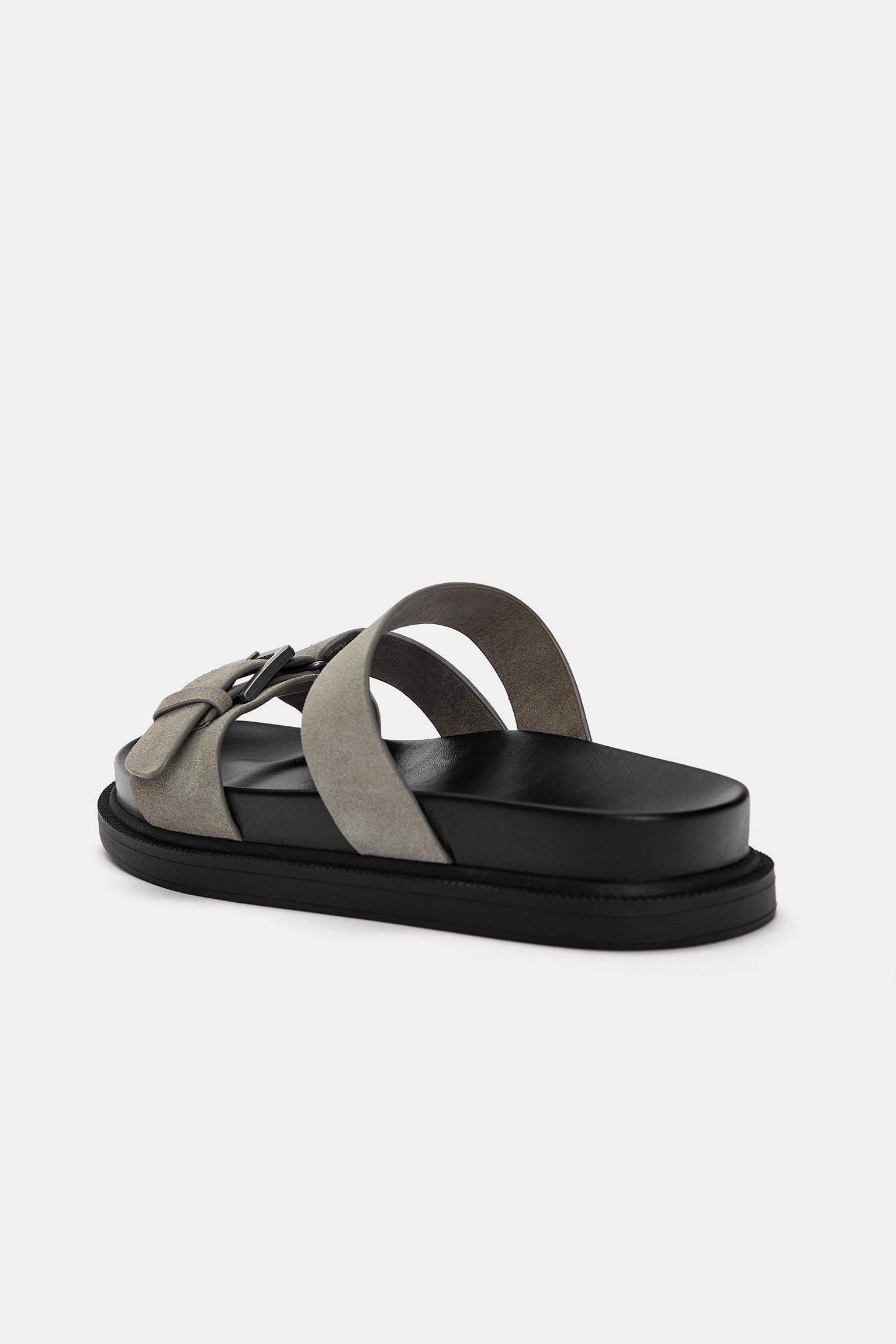 Leather sandals with buckle Product Image