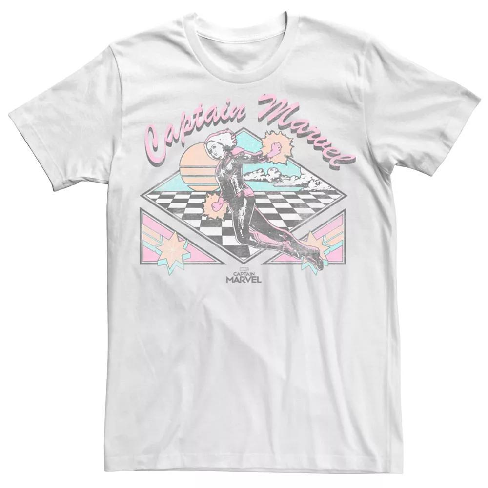 Men's Marvel's Captain Marvel Retro Checkers Flying Tee,  Product Image