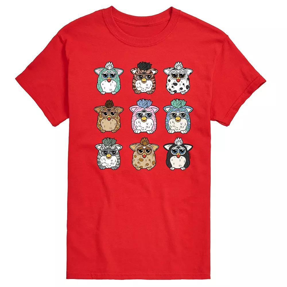 Men's Furby Grid Graphic Tee by Hasbro, Size: Small, Red Product Image