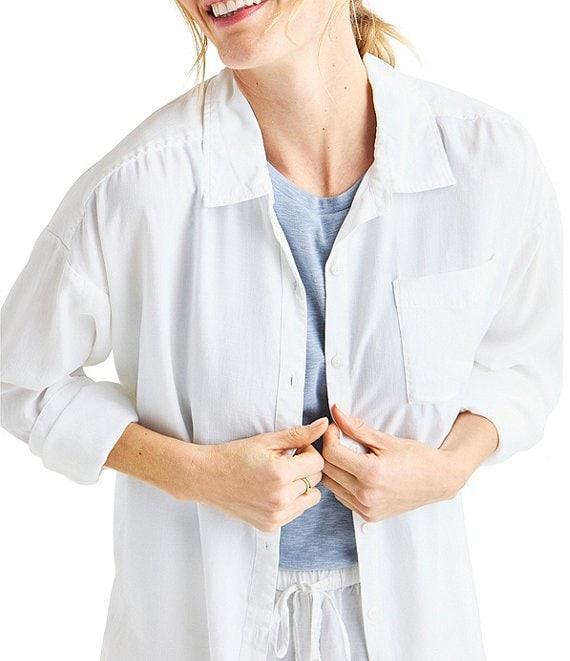 Splendid Dawson Linen Blend Long Sleeve Button Down Top Product Image