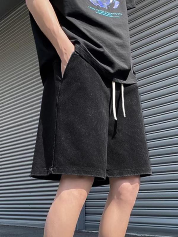 Men's Wash Distressed Drawstring Shorts Product Image
