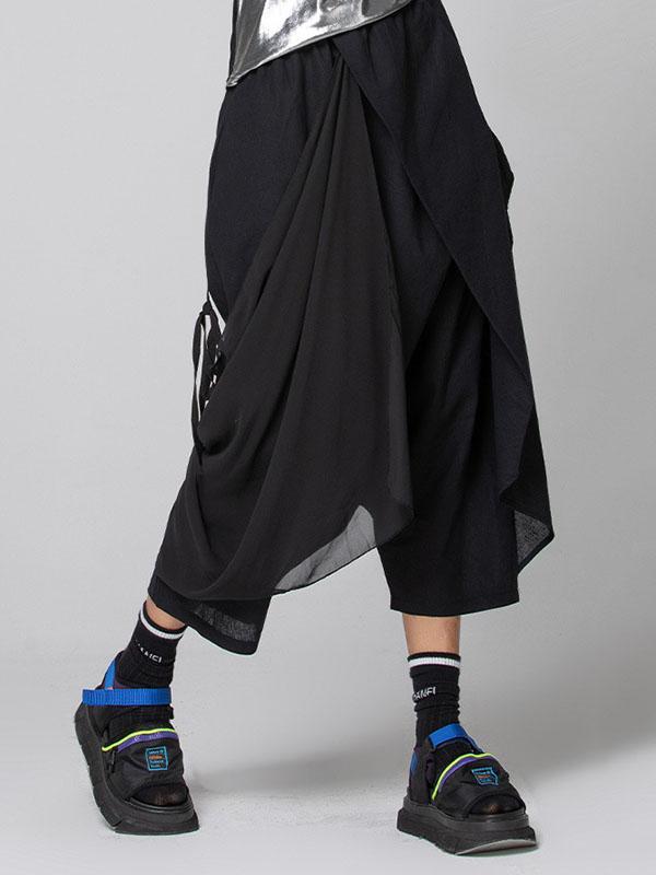 Harem Pants Loose Pleated Solid Color Ninth Pants Product Image