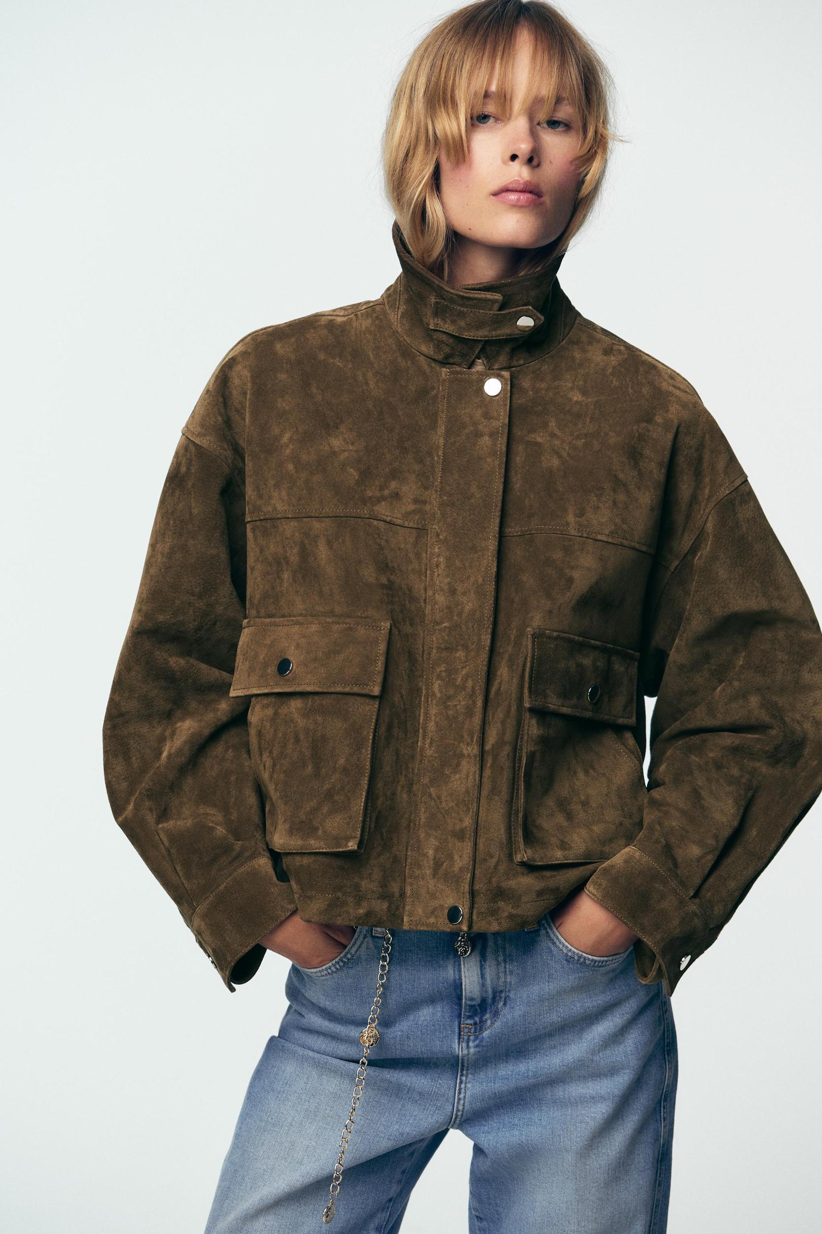100% LEATHER BOMBER JACKET Product Image