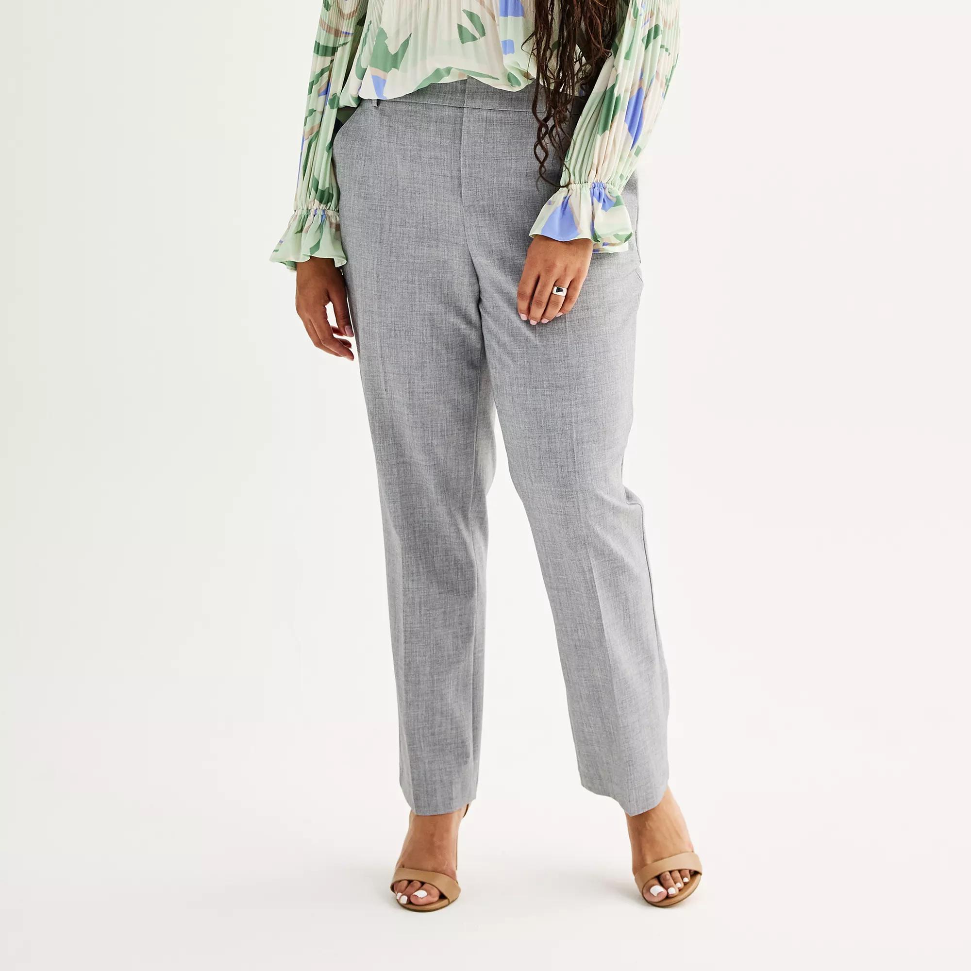 Plus Size Nine West Barely Bootcut Pants, Women's, Size: 30W Short, Gray Grey Product Image